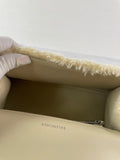 BALENCIAGA Beige Curly Faux Shearling Small Hourglass Top Handle Crossbody/Shoulder Bag