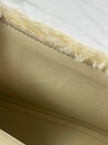 BALENCIAGA Beige Curly Faux Shearling Small Hourglass Top Handle Crossbody/Shoulder Bag
