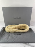 BALENCIAGA Beige Curly Faux Shearling Small Hourglass Top Handle Crossbody/Shoulder Bag