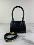 JACQUEMUS Black Le Chiquito Moyen Leather Top Handle Shoulder/Crossbody Bag