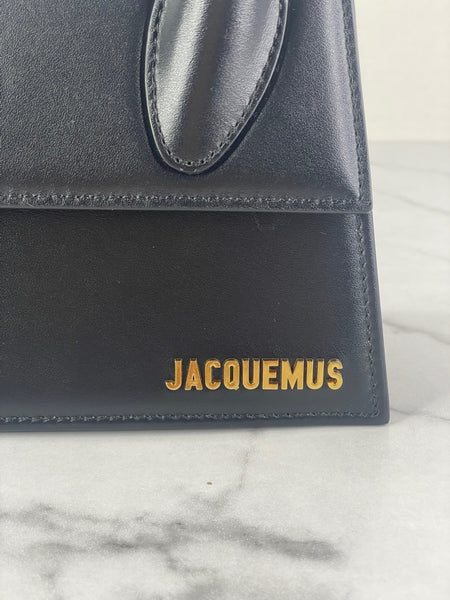 JACQUEMUS Black Le Chiquito Moyen Leather Top Handle Shoulder/Crossbody Bag