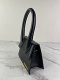 JACQUEMUS Black Le Chiquito Moyen Leather Top Handle Shoulder/Crossbody Bag