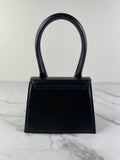 JACQUEMUS Black Le Chiquito Moyen Leather Top Handle Shoulder/Crossbody Bag
