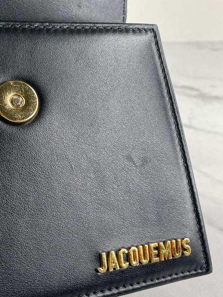 JACQUEMUS Black Le Chiquito Moyen Leather Top Handle Shoulder/Crossbody Bag