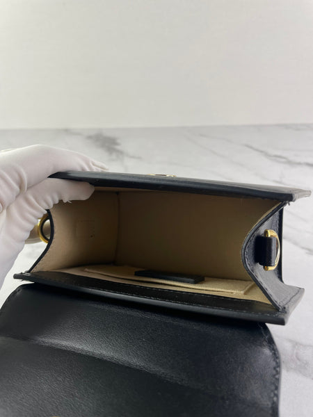 JACQUEMUS Black Le Chiquito Moyen Leather Top Handle Shoulder/Crossbody Bag