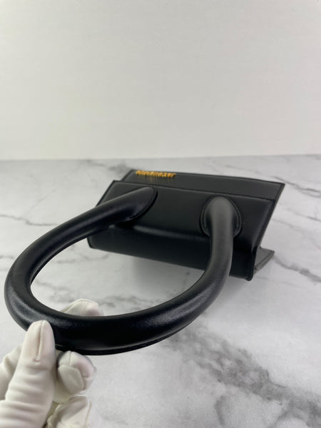 JACQUEMUS Black Le Chiquito Moyen Leather Top Handle Shoulder/Crossbody Bag