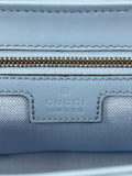 GUCCI Cadet Blue Small GG Marmont leather-trimmed matelassé shearling shoulder/crossbody bag