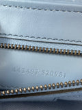 GUCCI Cadet Blue Small GG Marmont leather-trimmed matelassé shearling shoulder/crossbody bag