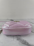 GUCCI Iridescent Escape Pink Nappa Chevron Matelasse Small GG Marmont Chain Shoulder/Crossbody Bag