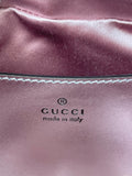 GUCCI Iridescent Escape Pink Nappa Chevron Matelasse Small GG Marmont Chain Shoulder/Crossbody Bag