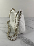 Chanel White Mesh/Lambskin Crossbody/Shoulder Bag with Pouch