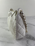 Chanel White Mesh/Lambskin Crossbody/Shoulder Bag with Pouch