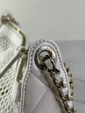 Chanel White Mesh/Lambskin Crossbody/Shoulder Bag with Pouch
