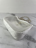 Chanel White Mesh/Lambskin Crossbody/Shoulder Bag with Pouch