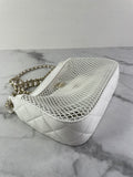 Chanel White Mesh/Lambskin Crossbody/Shoulder Bag with Pouch