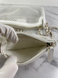 Chanel White Mesh/Lambskin Crossbody/Shoulder Bag with Pouch
