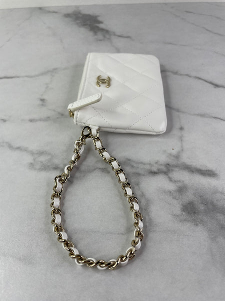 Chanel White Mesh/Lambskin Crossbody/Shoulder Bag with Pouch