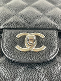 CHANEL Black Caviar SHW Classic Jumbo Single Flap Bag