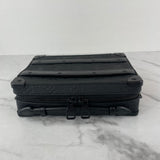 LOUIS VUITTON Black Monogram Embossed Taurillon Leather Handle Soft Trunk Crossbody/Shoulder Bag