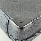 LOUIS VUITTON Black Monogram Embossed Taurillon Leather Handle Soft Trunk Crossbody/Shoulder Bag