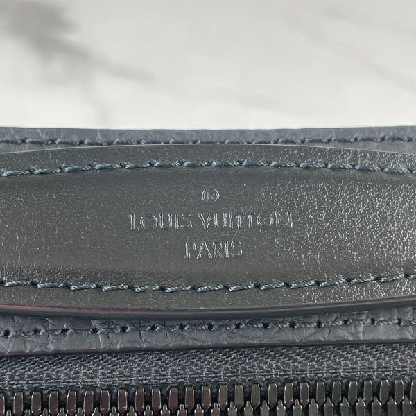 LOUIS VUITTON Black Monogram Embossed Taurillon Leather Handle Soft Trunk Crossbody/Shoulder Bag