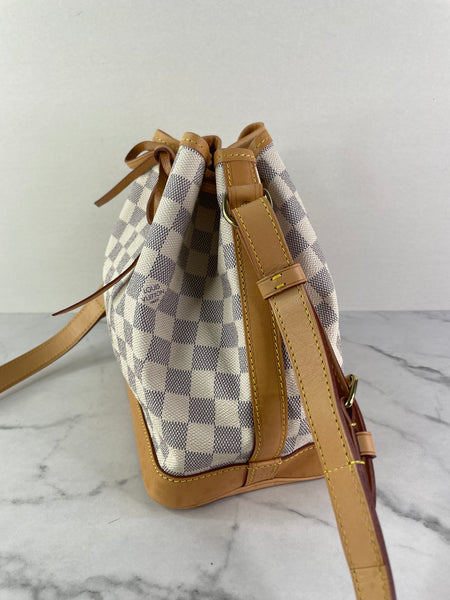 LOUIS VUITTON Damier Azur Noé BB bucket crossbody/shoulder bag