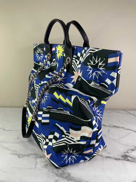 CHANEL Multicolor Canvas Large La Pausa Bay Shopping Tote Shoulder Bag