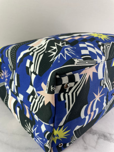CHANEL Multicolor Canvas Large La Pausa Bay Shopping Tote Shoulder Bag