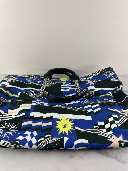 CHANEL Multicolor Canvas Large La Pausa Bay Shopping Tote Shoulder Bag