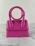 JACQUEMUS Pink Smooth Calfskin Le Chiquito Noeud Crossbody/Shoulder Bag