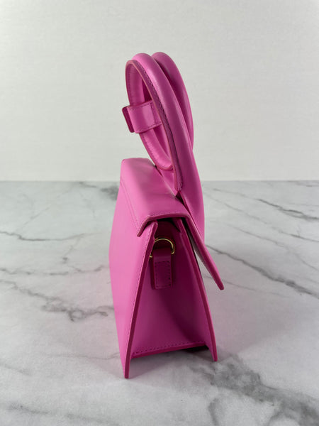 JACQUEMUS Pink Smooth Calfskin Le Chiquito Noeud Crossbody/Shoulder Bag