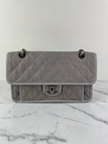 CHANEL Light Grey Caviar Quilted Medium French Riviera Flap Shoulder/Crossbody Bag