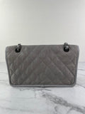 CHANEL Light Grey Caviar Quilted Medium French Riviera Flap Shoulder/Crossbody Bag