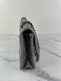CHANEL Light Grey Caviar Quilted Medium French Riviera Flap Shoulder/Crossbody Bag