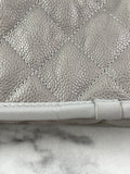 CHANEL Light Grey Caviar Quilted Medium French Riviera Flap Shoulder/Crossbody Bag
