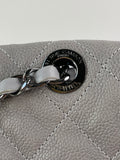 CHANEL Light Grey Caviar Quilted Medium French Riviera Flap Shoulder/Crossbody Bag
