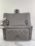 CHANEL Light Grey Caviar Quilted Medium French Riviera Flap Shoulder/Crossbody Bag