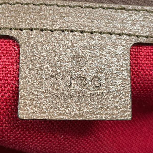 GUCCI GG Supreme Monogram Beige Ebony Textured Dollar Calfskin Small Detail Tote Hand/Shoulder Bag