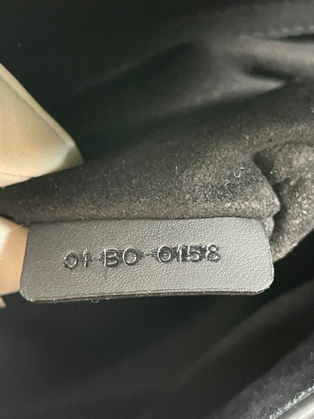 Christian Dior Ultra Black Matte Calfskin Cannage Studded Medium Supple Lady Dior Crossbody/Shoulder Bag