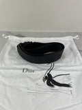 Christian Dior Ultra Black Matte Calfskin Cannage Studded Medium Supple Lady Dior Crossbody/Shoulder Bag