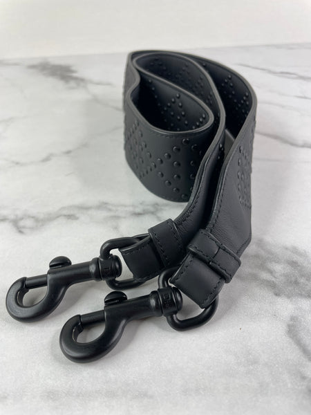 Christian Dior Ultra Black Matte Calfskin Cannage Studded Medium Supple Lady Dior Crossbody/Shoulder Bag