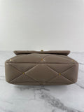 Valentino Clay (Taupe) Nappa Patchwork Roman Stud Shoulder/Crossbody Bag