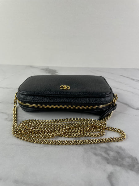 GUCCI Black GG Marmont mini camera crossbody/shoulder bag