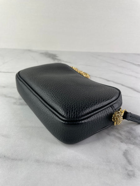 GUCCI Black GG Marmont mini camera crossbody/shoulder bag
