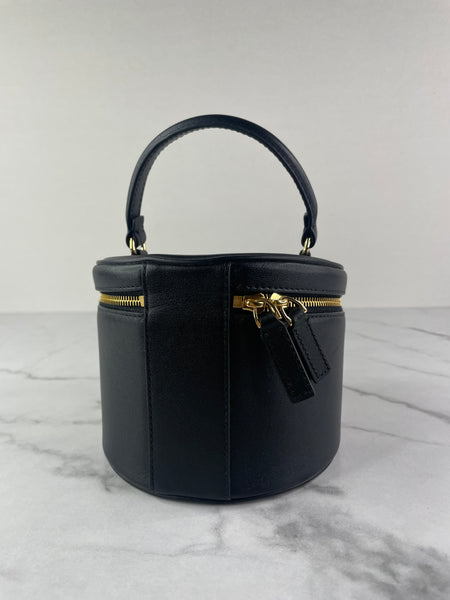VALENTINO Vlogo Black Leather Jewelry Box/Signature Vanity Case