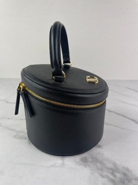 VALENTINO Vlogo Black Leather Jewelry Box/Signature Vanity Case
