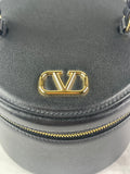 VALENTINO Vlogo Black Leather Jewelry Box/Signature Vanity Case