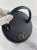 VALENTINO Vlogo Black Leather Jewelry Box/Signature Vanity Case