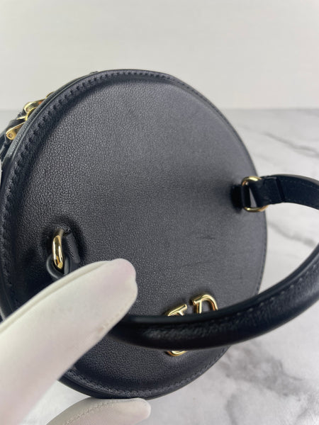 VALENTINO Vlogo Black Leather Jewelry Box/Signature Vanity Case