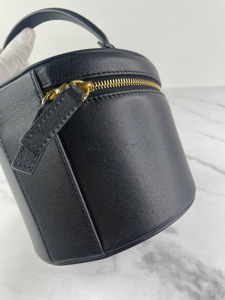 VALENTINO Vlogo Black Leather Jewelry Box/Signature Vanity Case